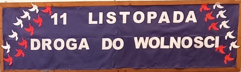 Tablica z napisem Drogi do wolności"- baner