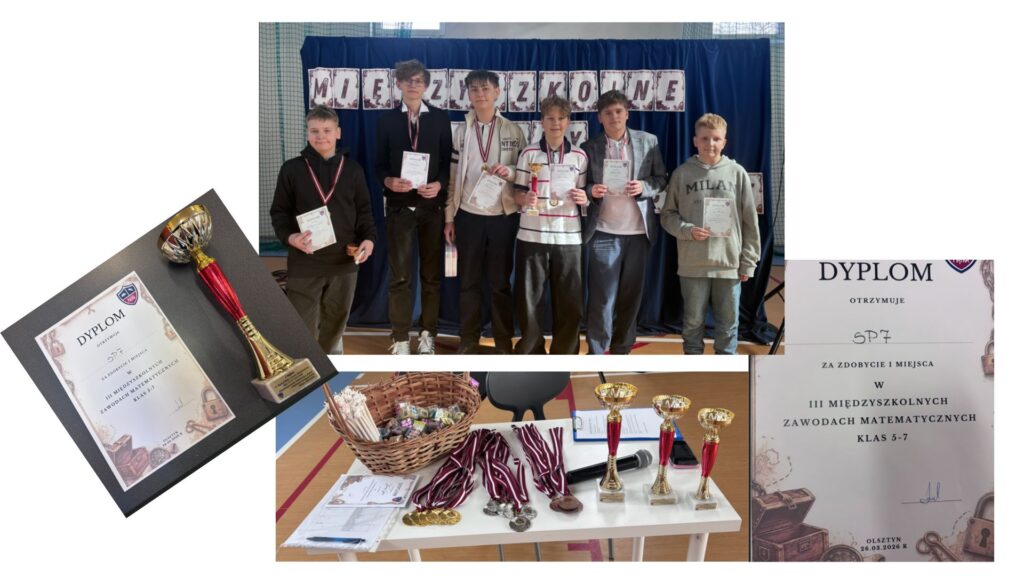 w trakcie konkursu zdjęfcia przedstawiają uczniów rozwiązujących zadania na sali