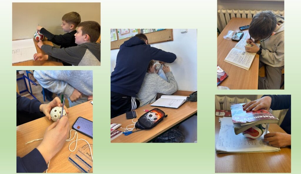 zdjęcia przedstawiają uczniów wykonujących eksperyment, na 1 zdjęciu wdać dwóch uczniów realizujących eksperyment